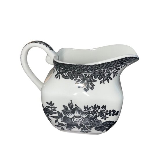 Johnson Brothers Asiatic Pheasant Black Creamer And Sugar Set - Picture 8 of 12